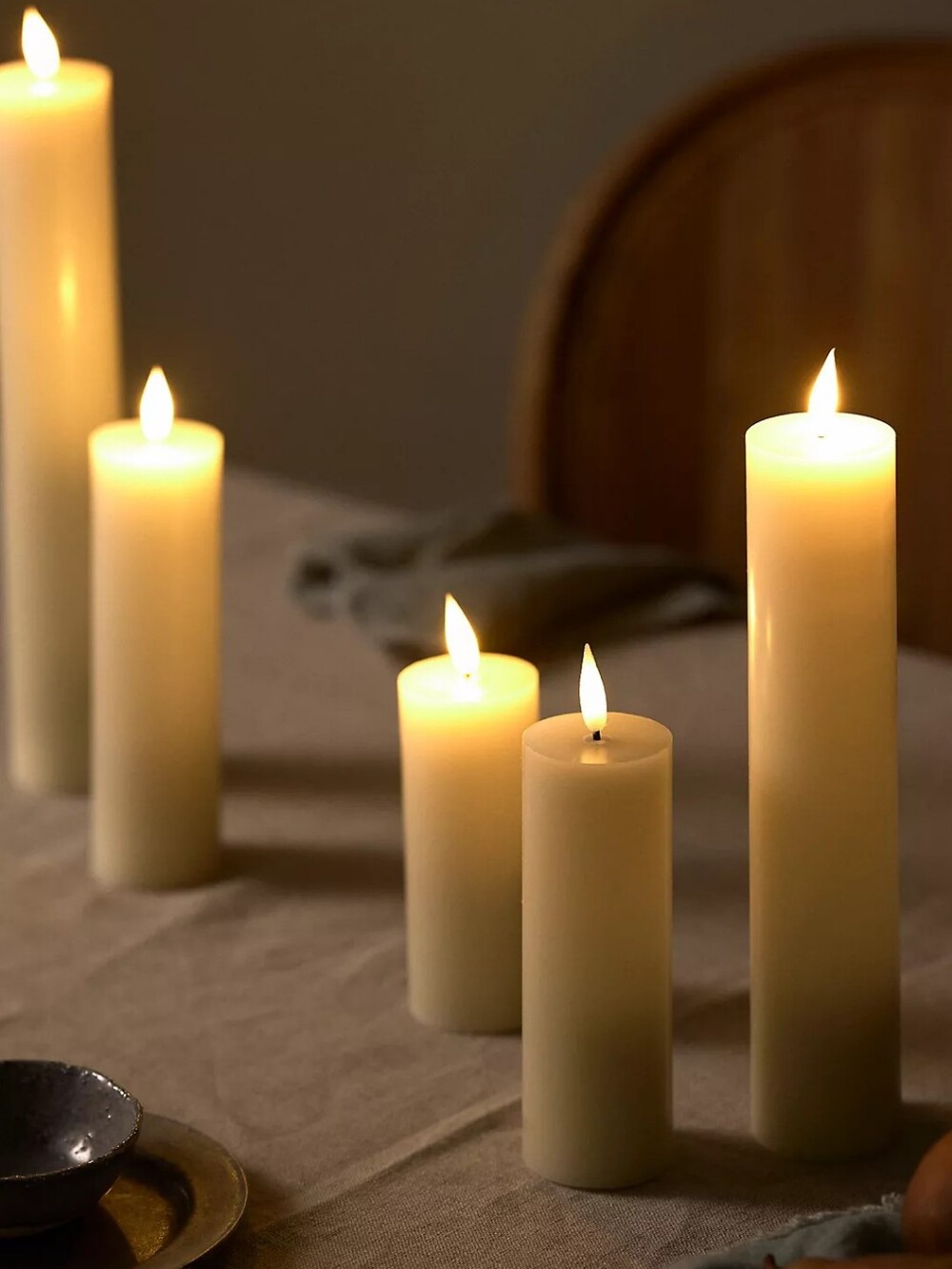 Anthropologie Stargazer Flameless Pillar Candle 6"